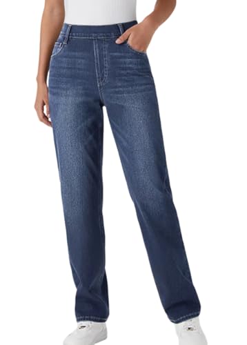 shownicer Baggy Jeans Damen High Waist Wide Leg Jeans Casual Weites Bein Jean Stretch Straight Damenjeans A Dunkelblau M von shownicer