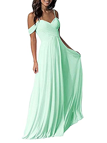 shownicer Damen Abendkleid Hochzeit Brautjungfernkleid Partykleid Cocktailkleid Wickelkleid V-Ausschnitt Festlich Kleid Rückenfrei Neckholder Maxikleid Sommer Strandkleid A Grün XL von shownicer