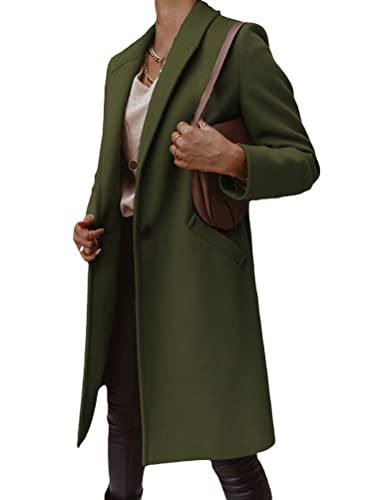 shownicer Damen Blazer Winter Mantel Elegant Warm Wintermantel Wollmantel Steppmantel Knopf Klassische Vintage Revers Schlack Slim Fit Trenchcoat mit Taschen A Armeegrün L shownicer Damen Blazer Winter Mantel Elegant Warm Wintermantel Wollmantel Steppmantel Knopf Klassische Vintage Revers Schlack Slim Fit Trenchcoat mit Taschen A Armeegrün L von shownicer