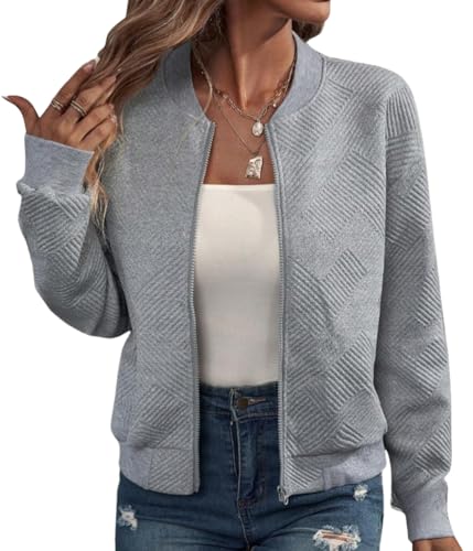 shownicer Damen Bomberjacke Jacken Casual Jacke Fliegerjacke Pilotenjacke Bomber Jacket Übergangsjacke Freizeitjacke A Grau M shownicer Damen Bomberjacke Jacken Casual Jacke Fliegerjacke Pilotenjacke Bomber Jacket Übergangsjacke Freizeitjacke A Grau M von shownicer