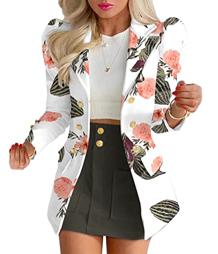 shownicer Damen Business 2-teiliger Anzug Rock Anzug Zweiteiler Elegant Einfarbig Anzug Set Puffärmel Blazer Anzugjacke und A-Linie Rock B Grün M von shownicer