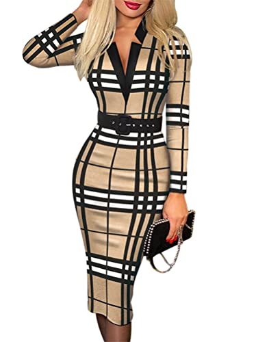 shownicer Damen Elegant Strick Kleid Rundhalsausschnitt Business Kleider Bodycon Langarm Wickelkleid Pulloverkleid Cocktailkleid Bleistiftkleid Geschäft Minikleid Z Khaki01 XL shownicer Damen Elegant Strick Kleid Rundhalsausschnitt Business Kleider Bodycon Langarm Wickelkleid Pulloverkleid Cocktailkleid Bleistiftkleid Geschäft Minikleid Z Khaki01 XL von shownicer
