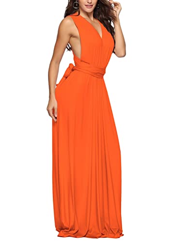 shownicer Damen Elgant Lange Abendkleider Multiway Brautjungfernkleid Wickelkleid V-Ausschnitt Cocktailkleid Bodenlang Partykleid Rückenfrei Neckholder A Linie Maxikleid Ballkleid 21 Orange M shownicer Damen Elgant Lange Abendkleider Multiway Brautjungfernkleid Wickelkleid V-Ausschnitt Cocktailkleid Bodenlang Partykleid Rückenfrei Neckholder A Linie Maxikleid Ballkleid 21 Orange M von shownicer