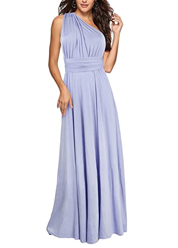 shownicer Damen Elgant Lange Abendkleider Multiway Brautjungfernkleid Wickelkleid V-Ausschnitt Cocktailkleid Bodenlang Partykleid Rückenfrei Neckholder A Linie Maxikleid Ballkleid 24 Violett M von shownicer