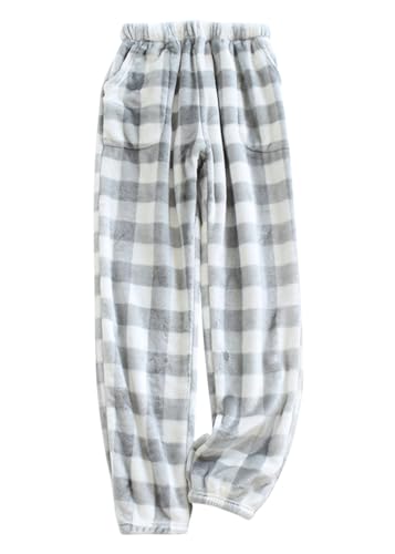 shownicer Damen Flauschige Plüsch Karierte Pyjamahose Winter Warme Plüschhose Bequeme Schlafanzughose Mit Taschen Haushose Fleecehose Sporthose B Grau S shownicer Damen Flauschige Plüsch Karierte Pyjamahose Winter Warme Plüschhose Bequeme Schlafanzughose Mit Taschen Haushose Fleecehose Sporthose B Grau S von shownicer