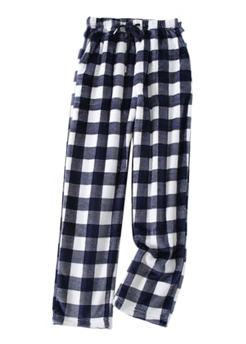 shownicer Damen Flauschige Plüsch Karierte Pyjamahose Winter Warme Plüschhose Bequeme Schlafanzughose Mit Taschen Haushose Fleecehose Sporthose C Blau L shownicer Damen Flauschige Plüsch Karierte Pyjamahose Winter Warme Plüschhose Bequeme Schlafanzughose Mit Taschen Haushose Fleecehose Sporthose C Blau L von shownicer