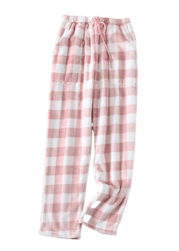 shownicer Damen Flauschige Plüsch Karierte Pyjamahose Winter Warme Plüschhose Bequeme Schlafanzughose Mit Taschen Haushose Fleecehose Sporthose C Rosa XL shownicer Damen Flauschige Plüsch Karierte Pyjamahose Winter Warme Plüschhose Bequeme Schlafanzughose Mit Taschen Haushose Fleecehose Sporthose C Rosa XL von shownicer