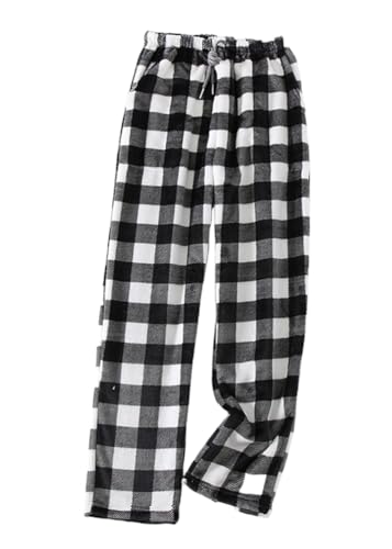 shownicer Damen Flauschige Plüsch Karierte Pyjamahose Winter Warme Plüschhose Bequeme Schlafanzughose Mit Taschen Haushose Fleecehose Sporthose C Schwarz M shownicer Damen Flauschige Plüsch Karierte Pyjamahose Winter Warme Plüschhose Bequeme Schlafanzughose Mit Taschen Haushose Fleecehose Sporthose C Schwarz M von shownicer