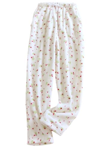 shownicer Damen Flauschige Plüsch Karierte Pyjamahose Winter Warme Plüschhose Bequeme Schlafanzughose Mit Taschen Haushose Fleecehose Sporthose E Rot XXL shownicer Damen Flauschige Plüsch Karierte Pyjamahose Winter Warme Plüschhose Bequeme Schlafanzughose Mit Taschen Haushose Fleecehose Sporthose E Rot XXL von shownicer