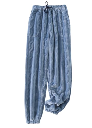 shownicer Damen Flauschige Plüsch Karierte Pyjamahose Winter Warme Plüschhose Bequeme Schlafanzughose Mit Taschen Haushose Fleecehose Sporthose G Blau XXL shownicer Damen Flauschige Plüsch Karierte Pyjamahose Winter Warme Plüschhose Bequeme Schlafanzughose Mit Taschen Haushose Fleecehose Sporthose G Blau XXL von shownicer