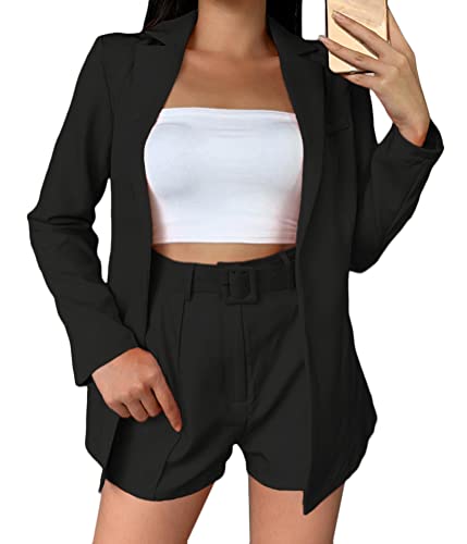 shownicer Damen Hosenanzüge Zweiteiliger Anzug Set Revers Business Büro Einfarbig Blazer und Shorts Langarm Anzugjacke Hosenanzug Slim Fit 2-teilig Anzugsets B Schwarz XL shownicer Damen Hosenanzüge Zweiteiliger Anzug Set Revers Business Büro Einfarbig Blazer und Shorts Langarm Anzugjacke Hosenanzug Slim Fit 2-teilig Anzugsets B Schwarz XL von shownicer