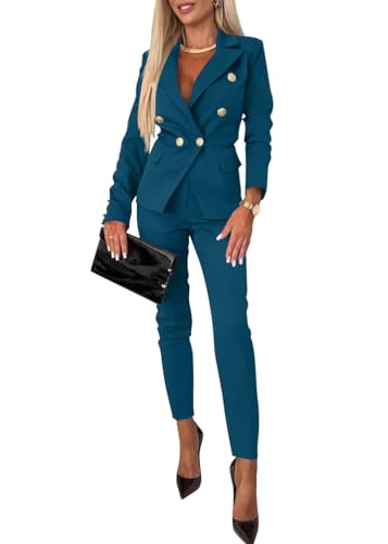 shownicer Damen Hosenanzug Elegant Business Anzug Set Revers Büro Langarm Anzugjacke Blazer Hose Zweiteiler Anzug 2-teilig Slim Fit Festlich Streetwear Damenanzug A Dunkelblau XS shownicer Damen Hosenanzug Elegant Business Anzug Set Revers Büro Langarm Anzugjacke Blazer Hose Zweiteiler Anzug 2-teilig Slim Fit Festlich Streetwear Damenanzug A Dunkelblau XS von shownicer