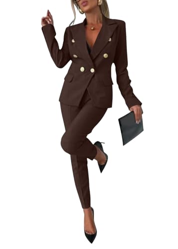 shownicer Damen Hosenanzug Elegant Business Anzug Set Revers Büro Langarm Anzugjacke Blazer Hose Zweiteiler Anzug 2-teilig Slim Fit Festlich Streetwear Damenanzug A Kaffee XS shownicer Damen Hosenanzug Elegant Business Anzug Set Revers Büro Langarm Anzugjacke Blazer Hose Zweiteiler Anzug 2-teilig Slim Fit Festlich Streetwear Damenanzug A Kaffee XS von shownicer