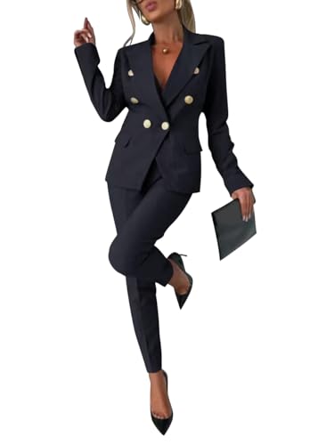 shownicer Damen Hosenanzug Elegant Business Anzug Set Revers Büro Langarm Anzugjacke Blazer Hose Zweiteiler Anzug 2-teilig Slim Fit Festlich Streetwear Damenanzug A Schwarz XS shownicer Damen Hosenanzug Elegant Business Anzug Set Revers Büro Langarm Anzugjacke Blazer Hose Zweiteiler Anzug 2-teilig Slim Fit Festlich Streetwear Damenanzug A Schwarz XS von shownicer