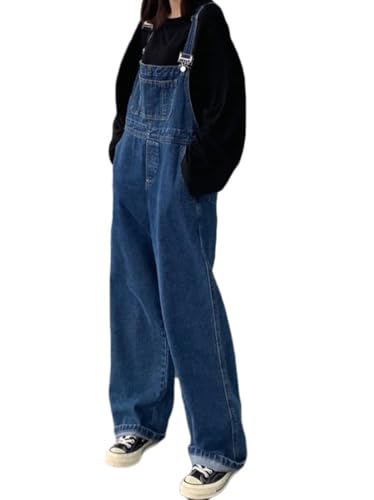 shownicer Damen Jeans Latzhose Ärmellos Locker Lässig Lange Overalls Baggy Denim Overall G Blau M von shownicer