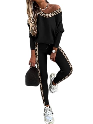 shownicer Damen Jogginganzug Zweiteiler Langarm Sweatshirt + Jogginghose Sportswear 2-Teiliges Tracksuit Einfarbig Outfit Hausanzug Set Freizeitanzug A Schwarz01 XL shownicer Damen Jogginganzug Zweiteiler Langarm Sweatshirt + Jogginghose Sportswear 2-Teiliges Tracksuit Einfarbig Outfit Hausanzug Set Freizeitanzug A Schwarz01 XL von shownicer