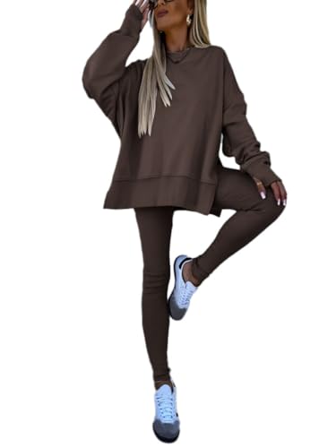 shownicer Damen Jogginganzug Zweiteiler Langarm Sweatshirt + Jogginghose Sportswear 2-Teiliges Tracksuit Einfarbig Outfit Hausanzug Set Freizeitanzug B Kaffee M shownicer Damen Jogginganzug Zweiteiler Langarm Sweatshirt + Jogginghose Sportswear 2-Teiliges Tracksuit Einfarbig Outfit Hausanzug Set Freizeitanzug B Kaffee M von shownicer