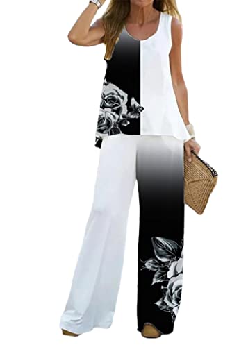 shownicer Damen Leinen Zweiteiler Sommer Leinen Änzuge Hose und Langarmshirts Frauen 2 Teiler Anzug Casual Hosenanzug Leinenbluse Lockere Leinenhose A Weiß05 M von shownicer