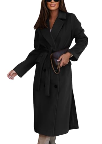 shownicer Damen Mantel Elegant Lang Einfarbig Cardigan Coat Warme Winterjacke Slim Fit Langemantel Lockere Übergröße Top B Schwarz M von shownicer