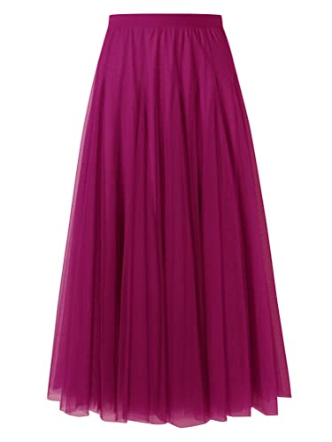 shownicer Damen Maxirock Chiffon Lang Rock Frauen Boho Festlich Freizeitrock Einfarbig Langrock Hochzeit Cocktail Hohe Taille Skirt A Rose Rot L shownicer Damen Maxirock Chiffon Lang Rock Frauen Boho Festlich Freizeitrock Einfarbig Langrock Hochzeit Cocktail Hohe Taille Skirt A Rose Rot L von shownicer