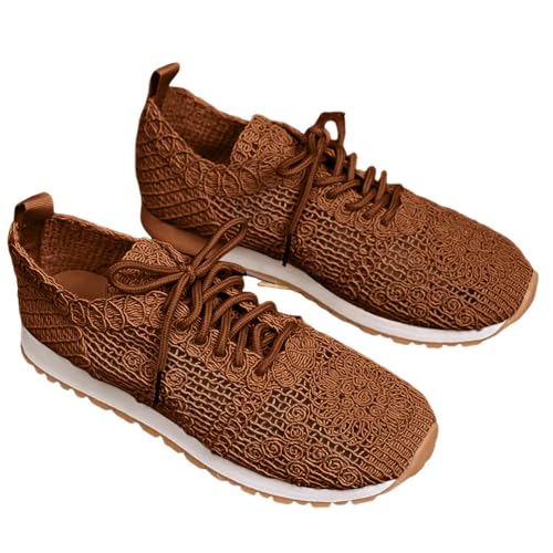 shownicer Damen Mesh Sneaker Leicht Flach Laufschuhe Sportschuhe Turnschuhe Freizeitschuhe A Braun 37 von shownicer