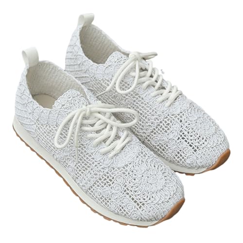 shownicer Damen Mesh Sneaker Leicht Flach Laufschuhe Sportschuhe Turnschuhe Freizeitschuhe A Weiß 40 von shownicer