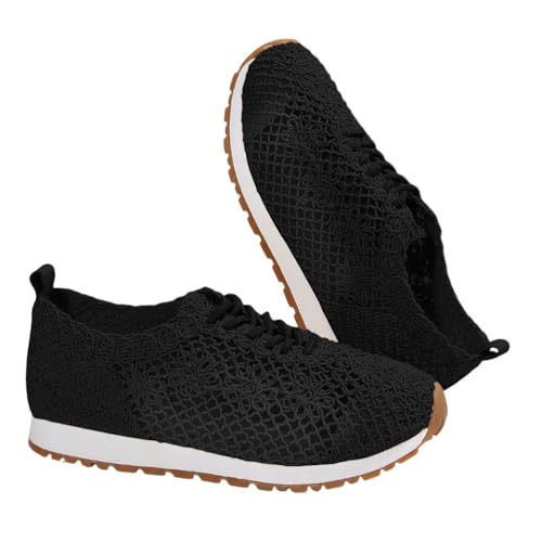 shownicer Damen Mesh Sneaker Leicht Flach Laufschuhe Sportschuhe Turnschuhe Freizeitschuhe B Schwarz 36 von shownicer