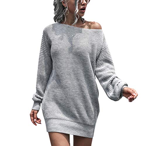 shownicer Damen Pulloverkleid Elegant Strickkleid Winterkleider Freizeit Kleid Tunika Langarm Pullover Minikleid B Grau M shownicer Damen Pulloverkleid Elegant Strickkleid Winterkleider Freizeit Kleid Tunika Langarm Pullover Minikleid B Grau M von shownicer