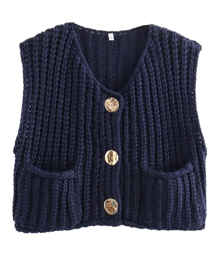 shownicer Damen Pullunder Ärmelloses Basic Strick mit Stehkragen Loose Fit Strickweste Strickpullunder Tank Top A Marine M shownicer Damen Pullunder Ärmelloses Basic Strick mit Stehkragen Loose Fit Strickweste Strickpullunder Tank Top A Marine M von shownicer