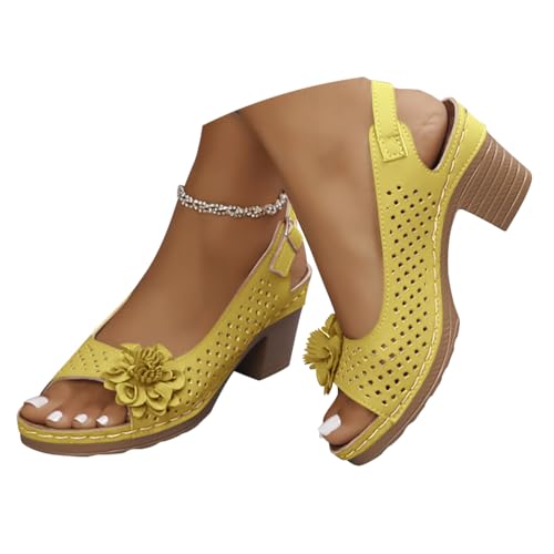 shownicer Damen Sandalen Elegant Blumen Sommerschuhe Mit Absatz Bequeme Casual Damenschuhe A Gelb 41 shownicer Damen Sandalen Elegant Blumen Sommerschuhe Mit Absatz Bequeme Casual Damenschuhe A Gelb 41 von shownicer