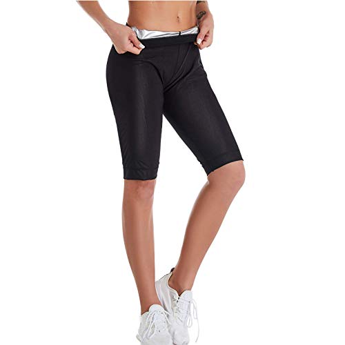 shownicer Damen Schwitzhose Zum Abnehmen Schwitz Hosen Damen Thermo Neopren Sauna Hosen Yoga Hose Sporthose Fitnesshose A Weiß XS von shownicer