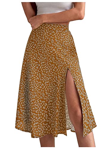 shownicer Damen Sommerrock Schlitzwickel Rock Hoher Taille Elegant Elastischer A Linie Lang Rock Freizeitrock Geteilte Midi-Wickelröcke Midirock Boho Blumenrock A Gelb S shownicer Damen Sommerrock Schlitzwickel Rock Hoher Taille Elegant Elastischer A Linie Lang Rock Freizeitrock Geteilte Midi-Wickelröcke Midirock Boho Blumenrock A Gelb S von shownicer