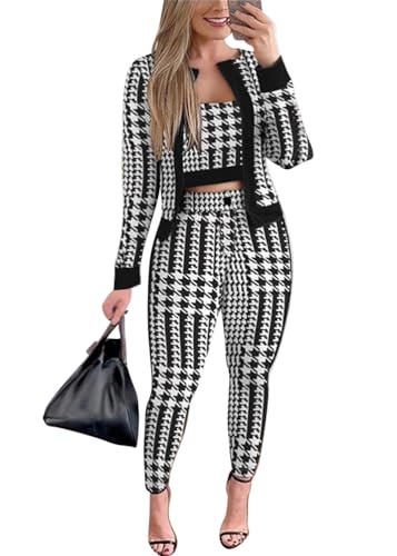 shownicer Damen Spitze Ärmellos Shirt Und Hohe Taille Cocktail Party Festlich Hosenanzug Tüll Cardigan Vintage 3-Teiliges Set Abendanzug A Schwarz02 XL von shownicer