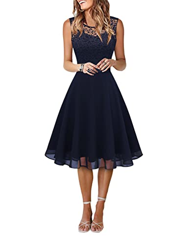 shownicer Damen Spitzenkleid Elegant Cocktailkleid Ärmellos Rundhals Abendkleid Spitze Kleid Chiffon Hochzeitskleid Brautjungfer Freizeitkleid Kleid mit Unregelmäßig Saum B Marine S shownicer Damen Spitzenkleid Elegant Cocktailkleid Ärmellos Rundhals Abendkleid Spitze Kleid Chiffon Hochzeitskleid Brautjungfer Freizeitkleid Kleid mit Unregelmäßig Saum B Marine S von shownicer