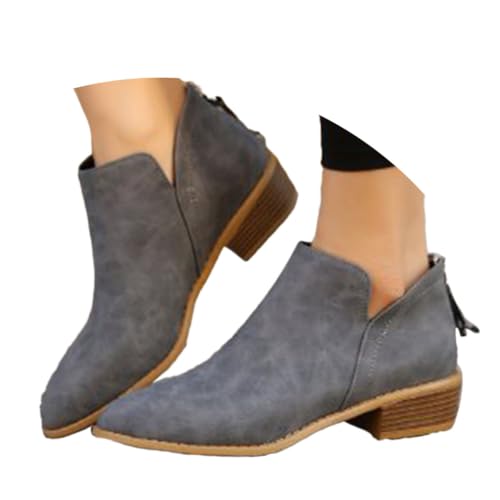 shownicer Damen Stiefeletten Ankle-Boots Niedrigem Absatz Schuhe Comfort Pure Farbe Ankle Bootie mit Zipper Bequem Boots Chelsea Boots Kurze Stiefel Herbst Winter C Grau 39 shownicer Damen Stiefeletten Ankle-Boots Niedrigem Absatz Schuhe Comfort Pure Farbe Ankle Bootie mit Zipper Bequem Boots Chelsea Boots Kurze Stiefel Herbst Winter C Grau 39 von shownicer