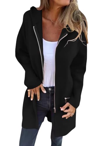 shownicer Damen Warme Lang Mantel Trenchcoat Locker Winterjacke mit Taschen Wollmantel Coat Einreihig Freizeit Damenjacke mit Taschen B Schwarz XL von shownicer