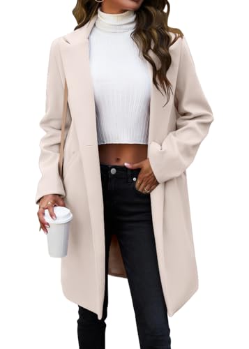 shownicer Damen Warme Lang Mantel Trenchcoat Locker Winterjacke mit Taschen Wollmantel Hemdjacke Wool Coat Freizeit Damenjacke B Aprikose XL shownicer Damen Warme Lang Mantel Trenchcoat Locker Winterjacke mit Taschen Wollmantel Hemdjacke Wool Coat Freizeit Damenjacke B Aprikose XL von shownicer