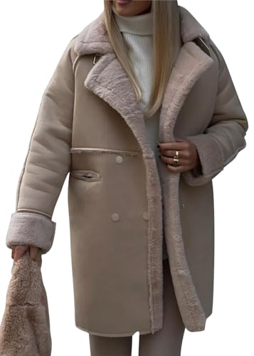 shownicer Damen Wintermantel Lang Wildleder Winterjacke Gefüttert Fleece Mantel Elegant Chic Warm Wintermantel Casual Freizeit Fleecejacke Winterparka Overcoat Winter Outdoorjacke A Khaki M shownicer Damen Wintermantel Lang Wildleder Winterjacke Gefüttert Fleece Mantel Elegant Chic Warm Wintermantel Casual Freizeit Fleecejacke Winterparka Overcoat Winter Outdoorjacke A Khaki M von shownicer