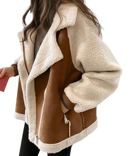 shownicer Damen Wollmantel Elegant Chic Windjacke Warm Wintermantel Langarm Freizeit Mantel Jacke Parka Overcoat Herbst Winter A Khaki XXL von shownicer