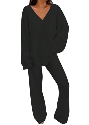 shownicer Damen Zweiteiler 2 Teiler Set Zweiteiler Outfit Set Freizeitanzug Plüsch Pullover + Freizeithose Loungewear Set Casual Hausanzug A Schwarz M shownicer Damen Zweiteiler 2 Teiler Set Zweiteiler Outfit Set Freizeitanzug Plüsch Pullover + Freizeithose Loungewear Set Casual Hausanzug A Schwarz M von shownicer