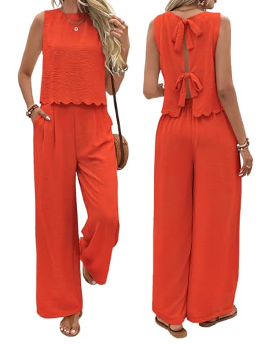 shownicer Damen Zweiteiler Outfits Sommer Elegant Hosenanzug Tank Top und Hose 2 Teiler Set Casual Einfarbig Freizeitanzug Loungewear A Orange S shownicer Damen Zweiteiler Outfits Sommer Elegant Hosenanzug Tank Top und Hose 2 Teiler Set Casual Einfarbig Freizeitanzug Loungewear A Orange S von shownicer
