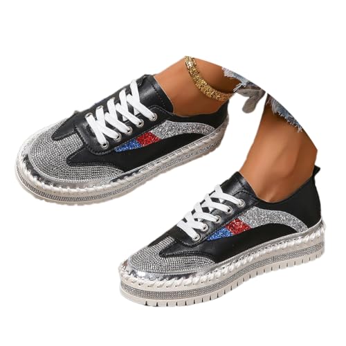 shownicer Glitzer Schuhe Damen Diamant Sneakers Bequem Flache Low Glitzer Sneaker Freizeitschuhe Atmungsaktiv Strass Schnürsenkel Walkingschuhe A Schwarz02 40 shownicer Glitzer Schuhe Damen Diamant Sneakers Bequem Flache Low Glitzer Sneaker Freizeitschuhe Atmungsaktiv Strass Schnürsenkel Walkingschuhe A Schwarz02 40 von shownicer