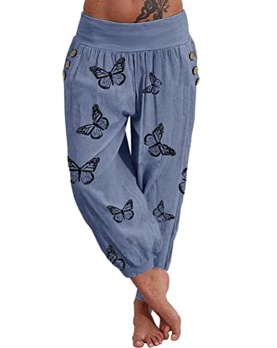 shownicer Haremshose Damen Kurz Pumphose 3/4 Baggy Hose Leichte Sommerhose Pluderhose Lässige Stoffhose Weite Aladinhose Freizeithose Yogahose Strandhose mit Taschen C Blau L shownicer Haremshose Damen Kurz Pumphose 3/4 Baggy Hose Leichte Sommerhose Pluderhose Lässige Stoffhose Weite Aladinhose Freizeithose Yogahose Strandhose mit Taschen C Blau L von shownicer