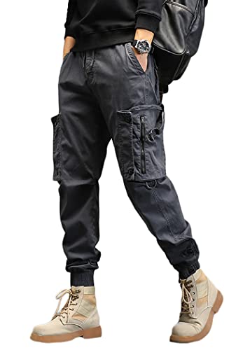 shownicer Herren Cargo Hose Outdoor Hose mit 6 Taschen Männer Stretch Arbeitshosen Combat Tactical Hose Vintage Militär Cargohose für Jagd Wandern C Grau M von shownicer