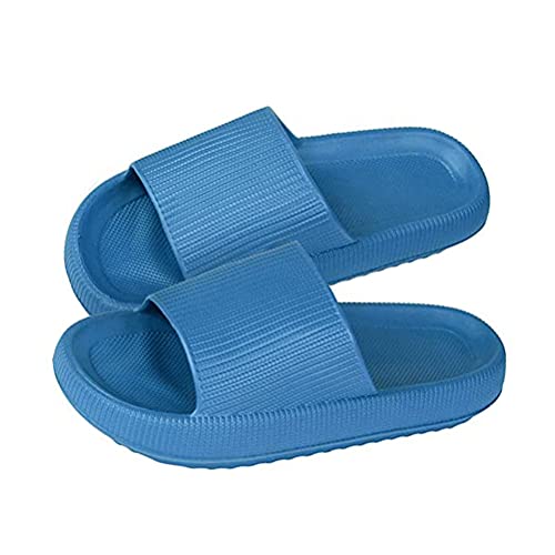 shownicer Herren Damen Badeschuhe Badeschlappen Slippers Sommer Streifen Hausschuhe Home Slippers rutschfeste Pantoletten Badelatschen Strand Sandale A Blau 40/41 EU von shownicer