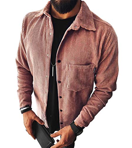 shownicer Herren Hemd Kariertes Freizeithemd Holzfällerhemd Normale Passform Lange Ärmel Flanellhemden Arbeitshemd Kariert Hemd Hemdjacke Winterjacke Mantel C Rosa L von shownicer