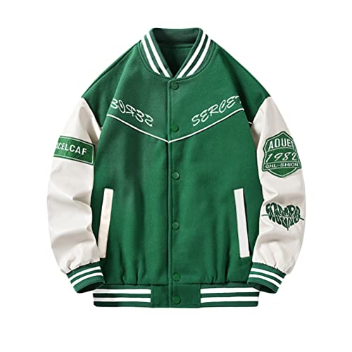 shownicer Herren Jacke Windproof Thick Warm Active Coat Full Zip Jacket Outdoors Countrywear Pullover for Man Sweatshirt Top Men's Hoodie with Pockets B Grün M von shownicer