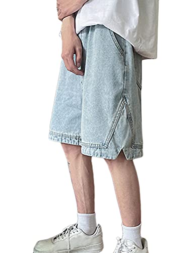 shownicer Herren Jeans Shorts Sommer Casual Relaxed Fit Denim Kurze Hosen Baggy Hip Hop Cargo Shorts Straight Leg Streetwear Bermuda für Männer C Hellblau L shownicer Herren Jeans Shorts Sommer Casual Relaxed Fit Denim Kurze Hosen Baggy Hip Hop Cargo Shorts Straight Leg Streetwear Bermuda für Männer C Hellblau L von shownicer