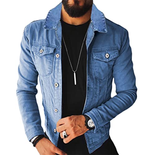 shownicer Herren Jeansjacke Übergangsjacke Trucker Jacket Jeans Denim Jacket Freizeitjacke Vintage Retro Classic Street Style Bikerjacke A Hellblau XS shownicer Herren Jeansjacke Übergangsjacke Trucker Jacket Jeans Denim Jacket Freizeitjacke Vintage Retro Classic Street Style Bikerjacke A Hellblau XS von shownicer