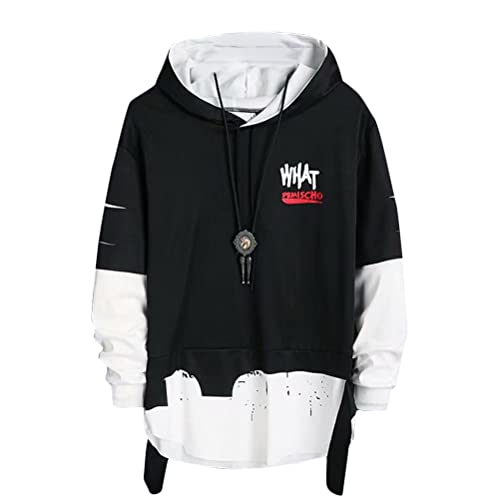 shownicer Herren Kapuzenpullover Hip Hop Streetwear Hoodie Patchwork Langarm Sweatjacke Sweatshirts Pullover Mit Kapuze O Schwarz 3XL von shownicer